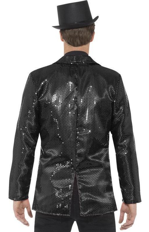 Chaqueta de Lentejuelas Negra para Hombre Chaquetas, Chalecos y Camisas Smiffys